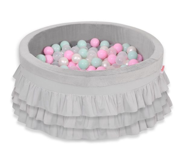 Ball-pit with frills with balls 200pcs - gray - Image 4