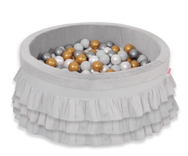 Ball-pit with frills with balls 200pcs - gray - Image 8