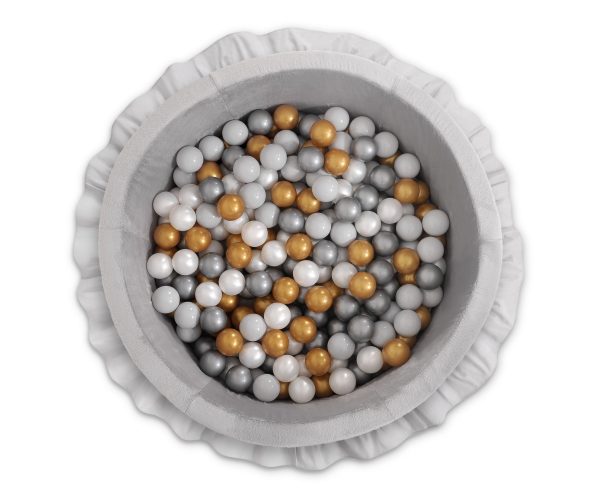 Ball-pit with frills with balls 200pcs - gray