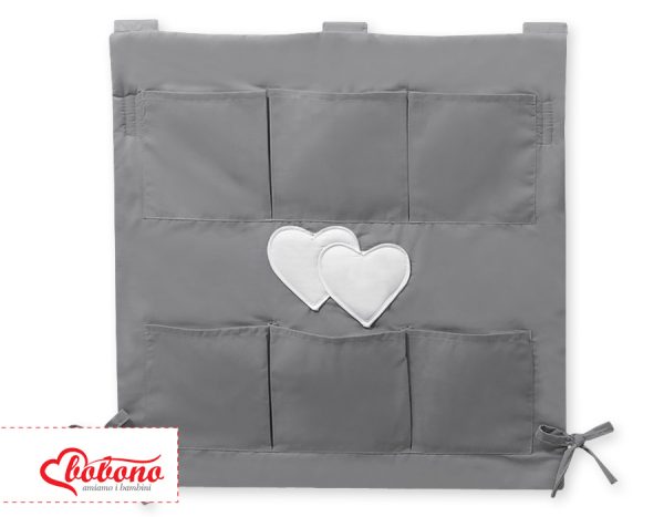 Cot tidy-  Hanging hearts anthracite - Image 2