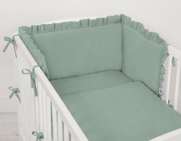 Universal baby bed bumper with frill - pastelgreen - Image 2