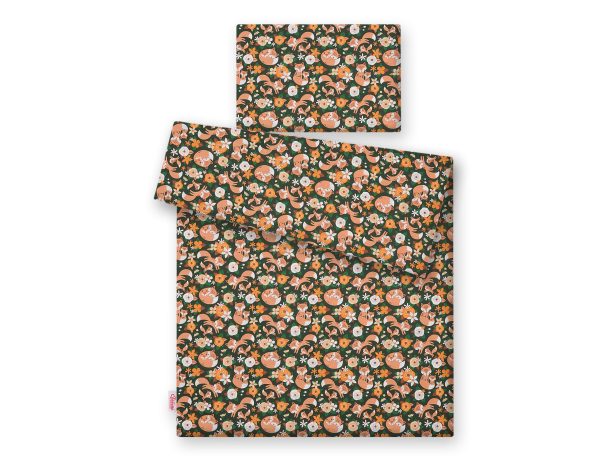 Baby cotton bedding set 2-pcs 135x100 cm- fox family on the green - Image 2