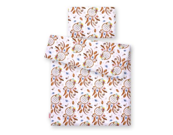 Baby cotton bedding set 2-pcs 135x100 cm- dream catchers white - Image 2