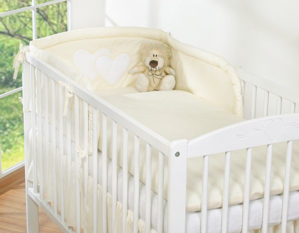 Bedding set 3-pcs- Hanging Hearts cream