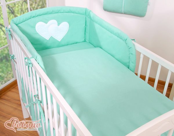 Bedding set 2-pcs- Hanging Hearts mint - Image 4