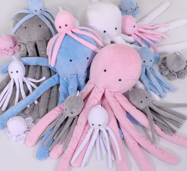 Cuddly octopus big - white - smooth minky - Image 4
