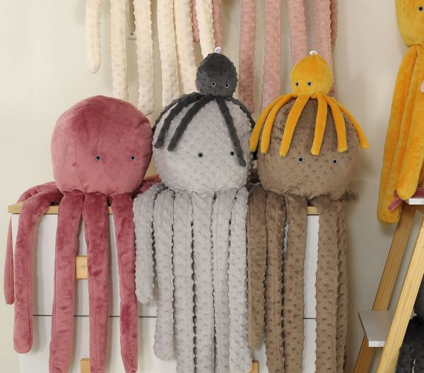 Cuddly octopus big - brown - polka dot minky - Image 3