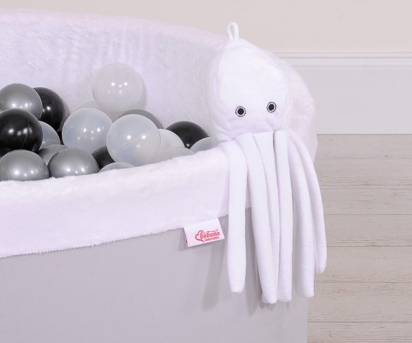 Cuddly octopus with rattle - white - smooth minky - Image 6