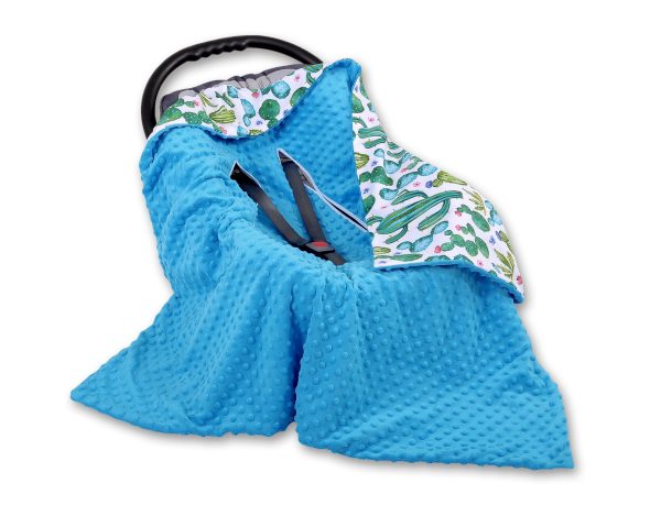 Big double-sided car seat blanket for babies - cactus - Image 3