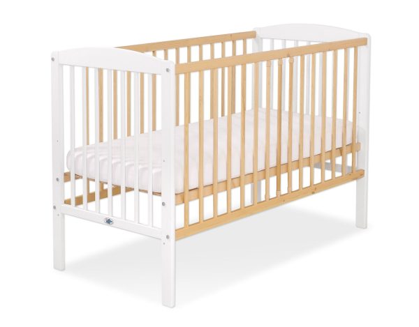 Wooden baby cot 120x60cm Leonardo white - natural wood - Image 2