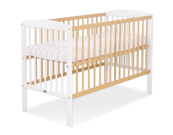 Wooden baby cot 120x60cm Leonardo white - natural wood - Image 3
