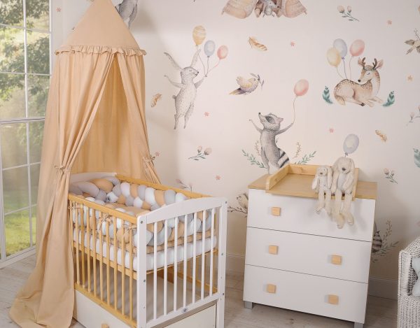 Wooden baby cot 120x60cm Leonardo white - natural wood - Image 5