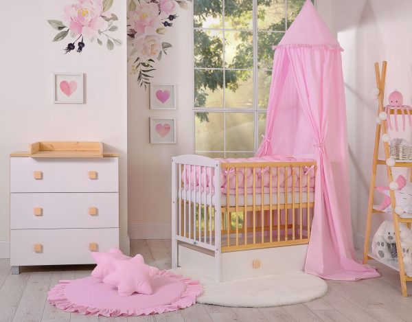 Wooden baby cot 120x60cm Leonardo white - natural wood - Image 7
