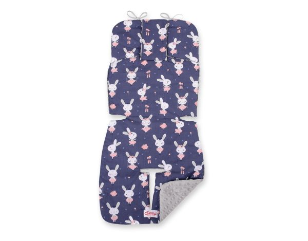 Double-sided cart insert BOBONO - rabbits navy blue/gray