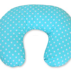 Feeding pillow- Hanging hearts white dots on turquoise