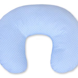 Breastfeeding Pillow Nursing Croissant Pillow, removable, Hands-Free Feeding- polka dots on blue