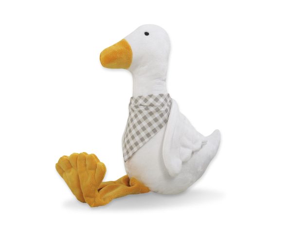 Decorative plush goose with scarf - white - Image 2