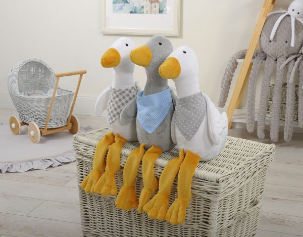 Decorative plush goose with scarf - white - Image 4
