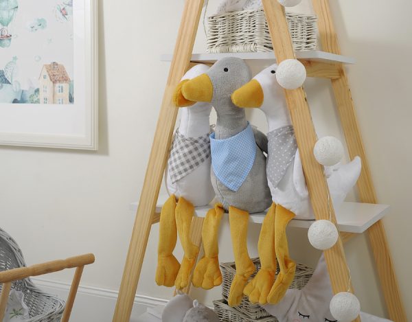 Decorative plush goose with scarf - white - Image 3