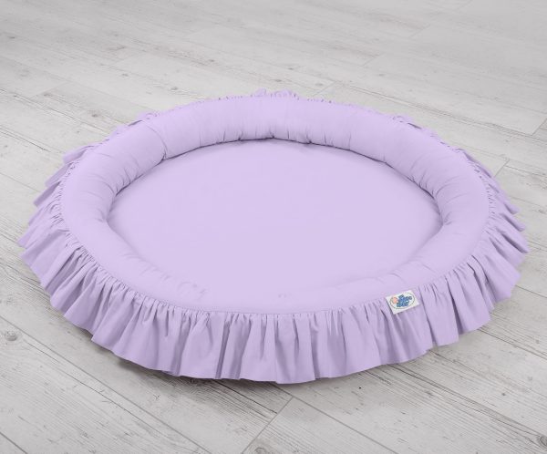 Set: Hanging baldachin for children's room cotton + nest with flounce- lila - Image 3