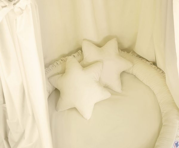 Set: Hanging canopy + Nest with flounce + pillows - cream - Image 4