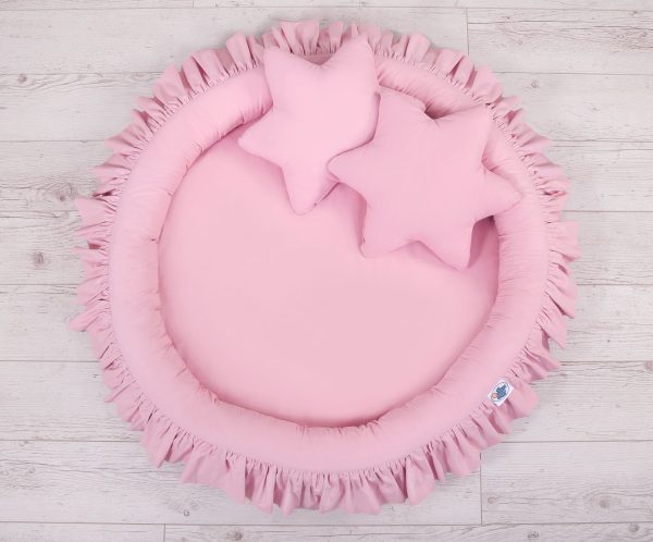 Set: Hanging canopy + Nest with flounce + pillows - pink - Image 4
