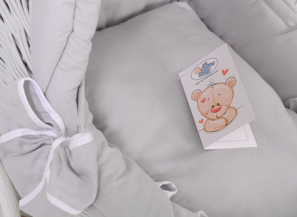 Wicker doll pushchair white with pink bedding and soft padding - Image 4