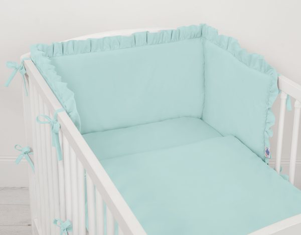 Universal baby bed bumper with frill - mint - Image 2