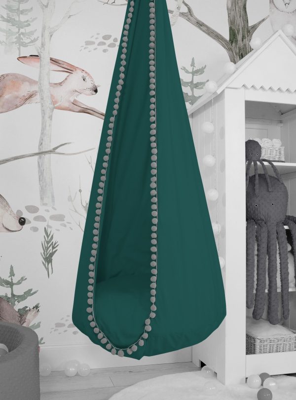 Hanging swing hammock cocoon - bottle green - Image 3