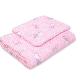 Bedding set 2-pcs 75x100cm NEWBORN - pink rabbits