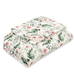Bedding set 2-pcs 75x100cm NEWBORN - peony flower pink