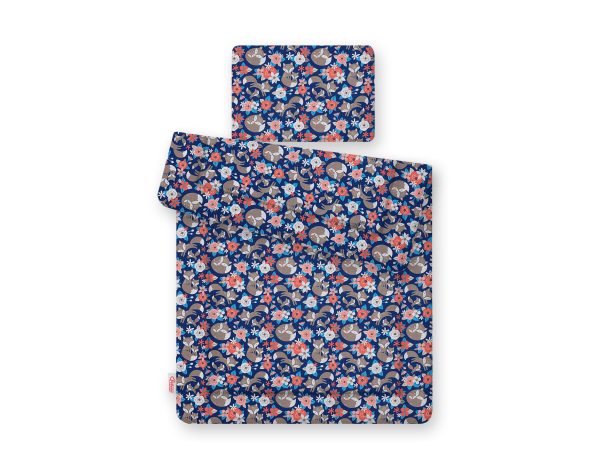 Bedding set 2-pcs 75x100cm NEWBORN - fox family on blue - Image 2