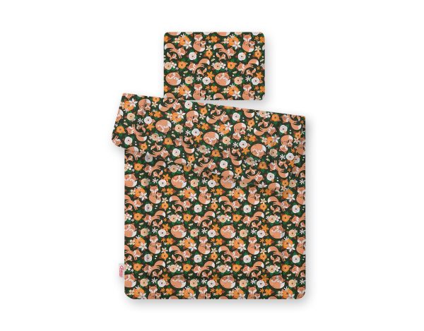 Bedding set 2-pcs 75x100cm NEWBORN - fox family on the green - Image 2
