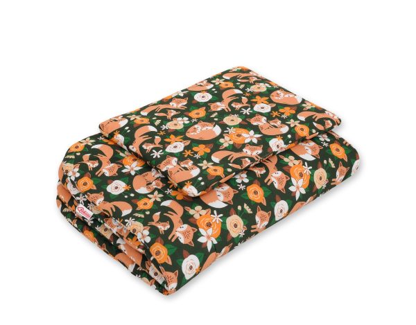Bedding set 2-pcs 75x100cm NEWBORN - fox family on the green