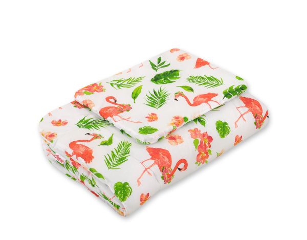 Bedding set 2-pcs 75x100cm NEWBORN - coral flamingos
