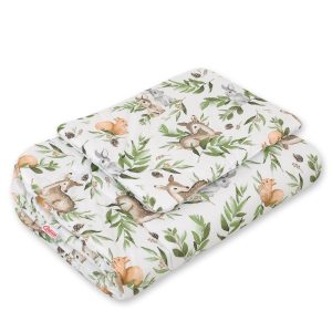 Bedding set 2-pcs 75x100cm NEWBORN - woodland green