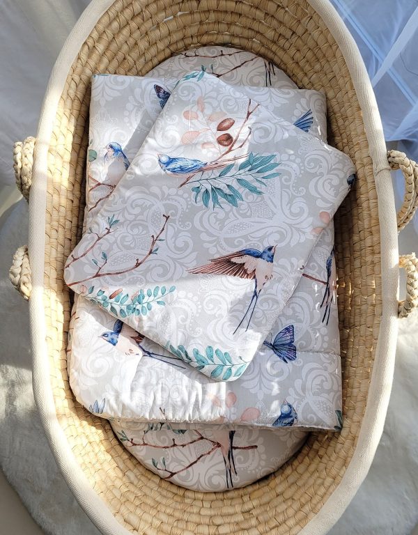 Bedding set 2-pcs 75x100cm NEWBORN - blue birds - Image 2