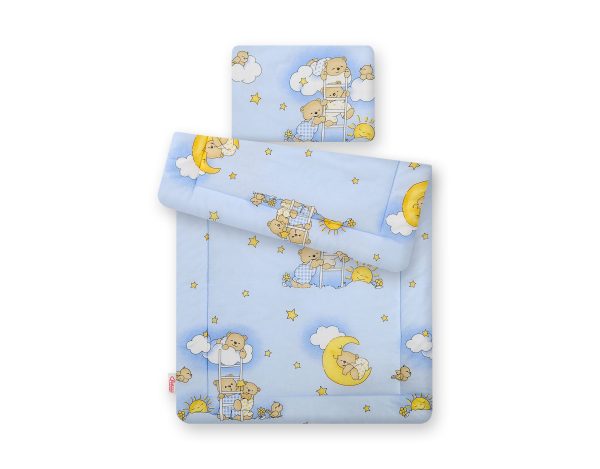 Bedding set 2-pcs 75x100cm NEWBORN - Teddy bears on ladders blue - Image 2