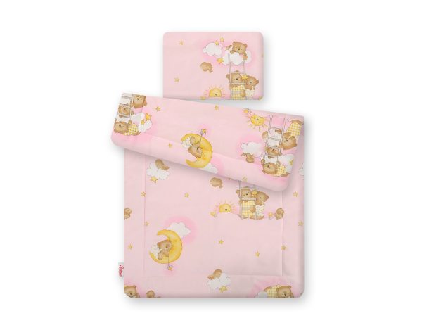 Bedding set 2-pcs 75x100cm NEWBORN - Teddy bears on ladders pink - Image 2