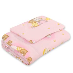 Bedding set 2-pcs 75x100cm NEWBORN - Teddy bears on ladders pink
