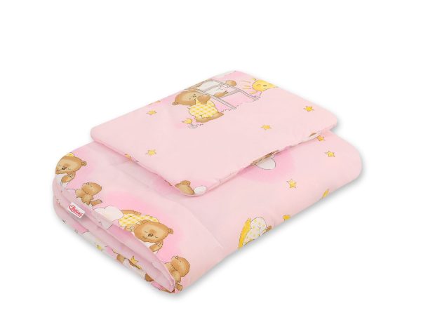 Bedding set 2-pcs 75x100cm NEWBORN - Teddy bears on ladders pink