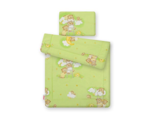Bedding set 2-pcs 75x100cm NEWBORN - Teddy bears on ladders green - Image 2