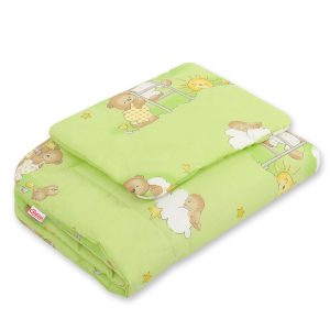 Bedding set 2-pcs 75x100cm NEWBORN - Teddy bears on ladders green