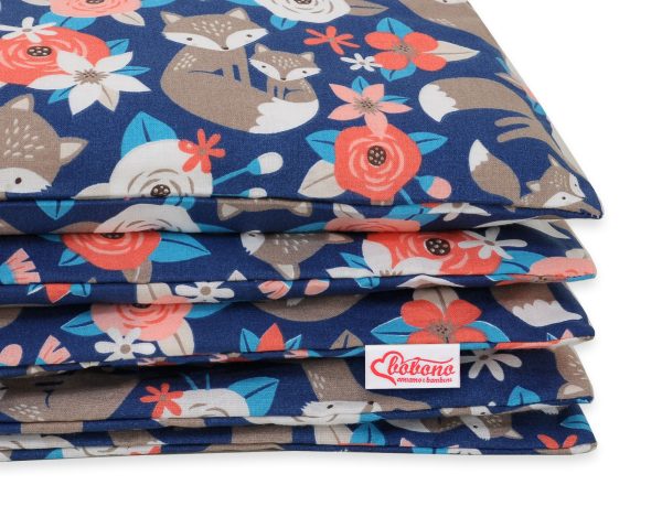 Baby cotton bedding set 2-pcs 135x100 cm- fox family on blue - Image 2
