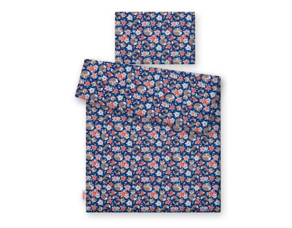 Baby cotton bedding set 2-pcs 135x100 cm- fox family on blue - Image 3