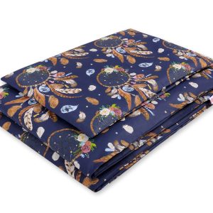 Baby cotton bedding set 2-pcs 135x100 cm - dream catchers dark blue