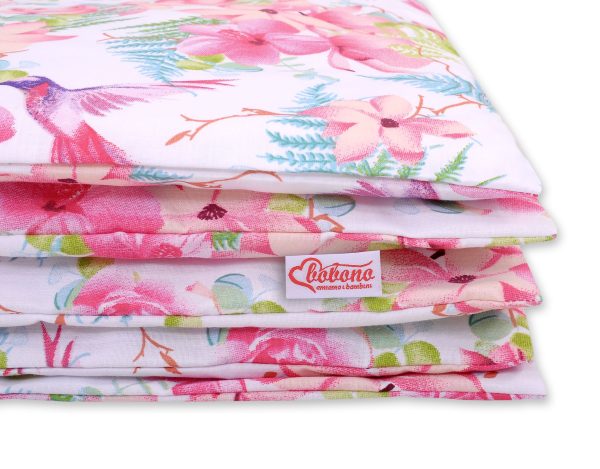 Baby cotton bedding set 2-pcs 120x90cm- hummingbirds in flowers - Image 2