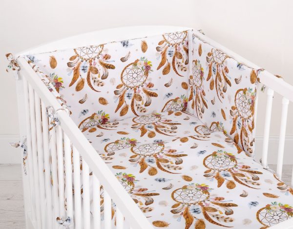 Baby cotton bedding set 2-pcs 135x100 cm- dream catchers white - Image 4