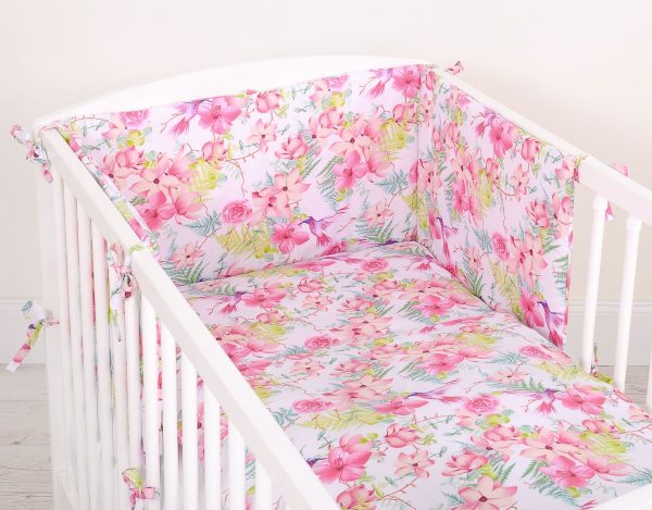 Baby cotton bedding set 2-pcs 120x90cm- hummingbirds in flowers - Image 4