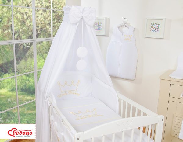 Bedding set 5-pcs with canopy- Little Prince/Princess white - Image 10